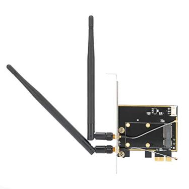 Imagem de PUSOKEI Adaptador de placa de rede sem fio, Mini PCI-E para Desktop PCI-E Adaptador Bluetooth com 2 antenas