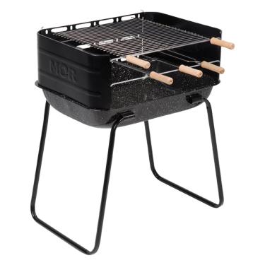 Imagem de Churrasqueira Mor Arizona em Aço Esmaltado com Grelha e 3 Espetos - Preta