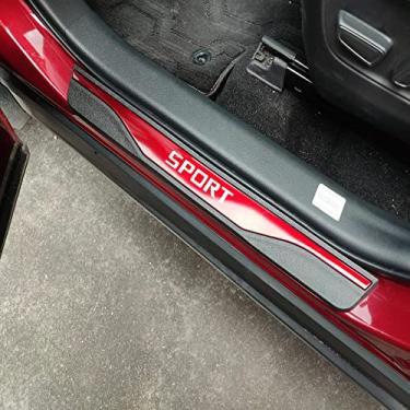 Imagem de GZBFTDH Proteção de Peitoril Soleira da Porta, para Ford Focus Escape Fiesta Carro Acessórios, Aço Inoxidável Kick Plate Guard de Pedal de Limiar Protetor, Peças para Automóveis