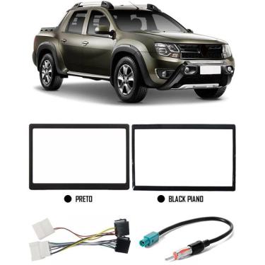 Imagem de Moldura De Painel 2 Din  + Chicote de Ligação + Chicote Adaptador de Antena Renault Oroch Expression