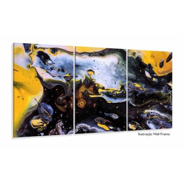 Imagem de Quadro Decorativo Abstrato Geometrico Aqua 120x60 3 pçs