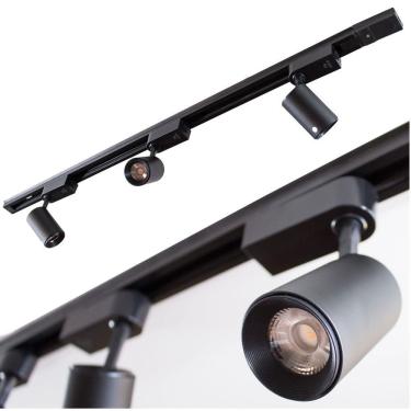 Imagem de trilho eletrificado 1m + 3 spots 7w 3000k bivolt preto st495