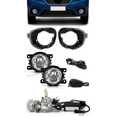Imagem de Kit Farol de Milha Neblina Renault Sandero 2019 2020 2021 - Interruptor de Alternativo + Kit Lâmpada Super LED 6000K