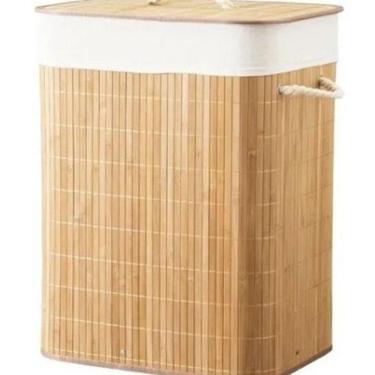 Imagem de Cesto Retangular Forrado Roupas Sujas Banheiro E Lavanderia