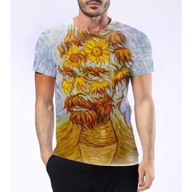 Imagem de Camisa Camiseta Vincent Van Gogh Girassóis Flores Artistíco - Estilo K