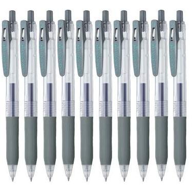 Imagem de Zebra Sarasa Clip 0,4 caneta de tinta de gel retrátil, aderência de borracha, 0,4 mm, tinta cinza, conjunto de 10