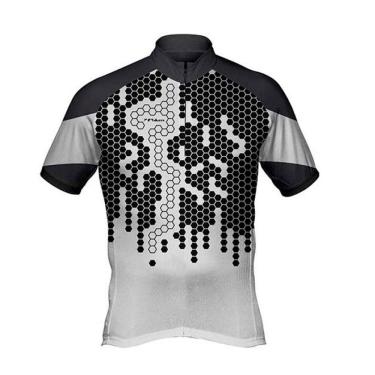 Imagem de Camisa Ciclista Masculina Poker Bike Nimble Com Zíper Cinza/preto
