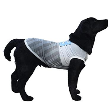 Imagem de JENPECH Roupas para cães de secagem rápida gola redonda camiseta para animais de estimação roupas para cães grandes para passeios cinza GG