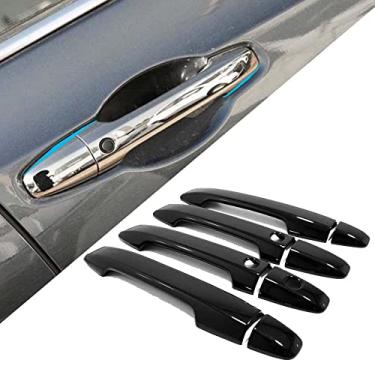 Imagem de GZBFTDH Guarnição das capas da maçaneta da porta lateral do carro, para Honda Odyssey 2015-2022, acessórios exteriores do conjunto de cromo de fibra de carbono (preto)