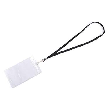 Imagem de Suporte de crachá com cordão, extra grande, 15 x 10 cm, porta-crachás transparente para passaporte, dinheiro, bilhete de avião, recibos, cartão de crédito da LGEGE