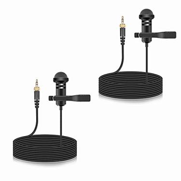 Imagem de Pacote com 2 microfones de lapela compatíveis com Rode Wireless Pro/Wireless GO II 2 transmissores Bodypack, microfone condensador omnidirecional de lapela para vlog/palestras/transmissores