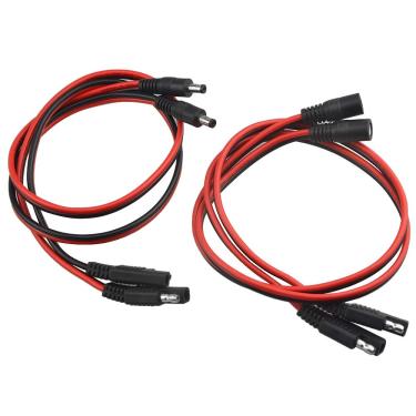 Imagem de WMYCONGCONG 4 peças SAE para conector DC 5,5 x 2,1 mm macho fêmea para cabo adaptador SAE 30 cm 14 AWG para carregador de painel solar de motocicleta