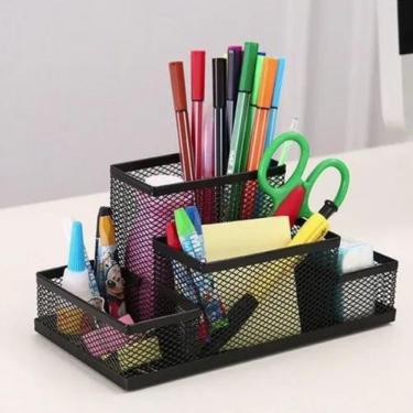 Imagem de Organizador De Mesa Aramado Porta Canetas Lápis Papel Clips