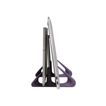 Imagem de LiteStand Vertical - Suporte de mesa vertical para notebook e tablet - Octoo, Ice Silver/Roxo
