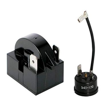 Imagem de Aopin 2 pinos 1/6HP 125W 22 Ohm Compressor protetor térmico de sobrecarga + relé de partida PTC para geladeira, peça de reposição para refrigerador de carro, congelador portátil, refrigerador de bebidas e vinho e cerveja, 1 peça