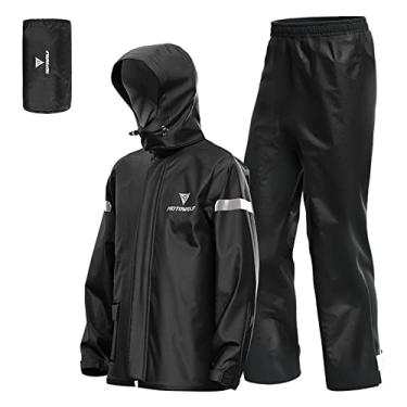 Imagem de Fato de chuva masculino motocicleta impermeável ao ar livre jaqueta e calça impermeável capa de chuva para andar de bicicleta ciclismo acampamento caminhada