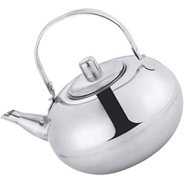 Imagem de REJOON Chaleira de aço inoxidável bule de chá café água pequena chaleira para fogão por indução topo 1L (cor: psilver, tamanho: t20x16x19cm)