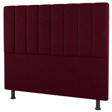 Imagem de Cabeceira Cama Box Casal King Size Cora 195cm Suede Bordô