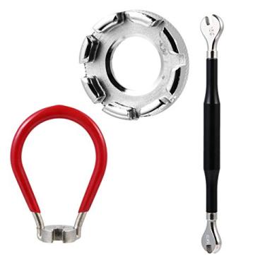 Imagem de TEHAUX Conjunto de 3 chaves de raio de bicicleta, ferramentas de reparo de bolso para ciclismo, acessório de correção de aro de bicicleta (cor sortida)