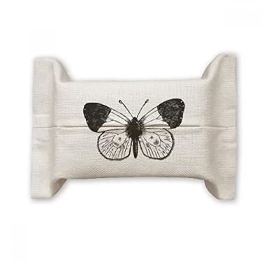 Imagem de White Wings Suporte de capa de papel para lenços faciais, saco de linho de algodão