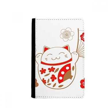 Imagem de Lucky Fortune Porta-cartões para fãs de flores de gato Japão, porta-passaporte Notecase Burse
