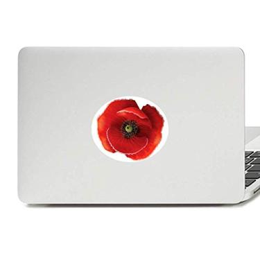 Imagem de Adesivo de notebook com estampa de flor vermelha com emblema de vinil Big Corn