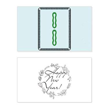 Imagem de Mahjong Bamboo Bar 2 azulejos padrão ano novo festival felicitações cartão Bless mensagem presente