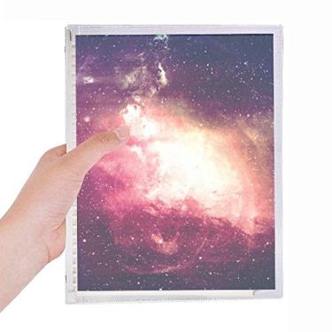Imagem de Planeta Dourada Rosa Nebulosa Lindo Caderno Estético Folhas Soltas Diário Recarregável Papelaria