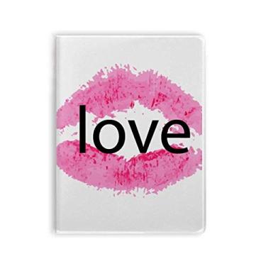 Imagem de Diário de capa macia para caderno Pink Lip Dia dos Namorados Kiss