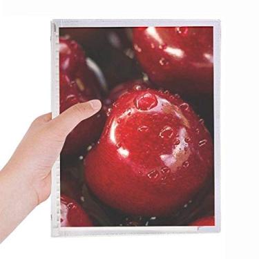 Imagem de Caderno de folhas soltas com imagem de frutas vermelhas temperadas, agenda recarregável