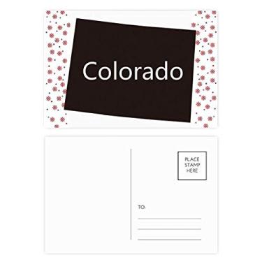 Imagem de Mapa dos EUA Colorado America Contorno Natal Flor Celebração Cartão postal Bênção Cartão postal