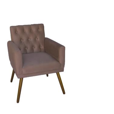Imagem de Poltrona Decorativa Em Captonê Emilia Suede Rosê - LM DECOR