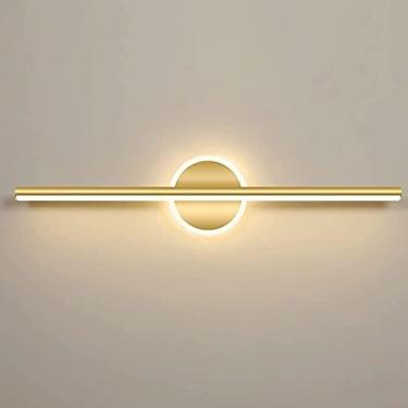 Imagem de Lâmpadas Frontais De Espelho De LED, Luz De Vaidade De Banheiro Moderno, Luzes De Espelho De Maquiagem De Banheiro, Luminária De Parede De Banho De Metal Dourado, Branco Quente 3000K [classe De En