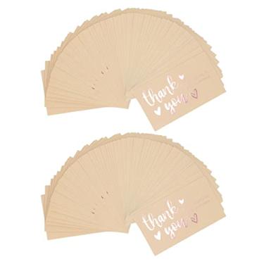 Imagem de Cartão de papel de agradecimento comercial de 8,9 x 4,8 cm, 200 cartões de agradecimento para loja de varejo online, supermercado, livraria, cartões cartolina