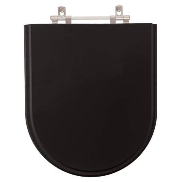 Imagem de Assento Sanitario Poliester Luna Preto para vaso Icasa