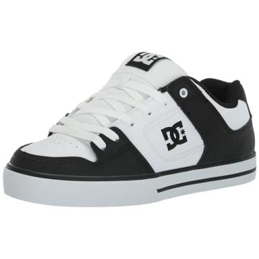 Imagem de DC Sapatos masculinos Dc Shoes Pure - Sapatos de couro para homens - Sapato com bojo embrulhado - masculino jovem, preto/branco/preto, tamanho 42