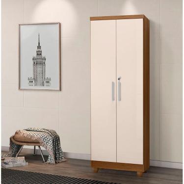 Imagem de ARMÁRIO MULTIUSO SAPATEIRA 2 PORTAS ISABELA OffWhite/Amadeirado -RUDRACK MÓVEIS