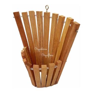 Imagem de Kit 4 Cachepô De Madeira Cônico Para Plantas e Orquídeas Tamanho G