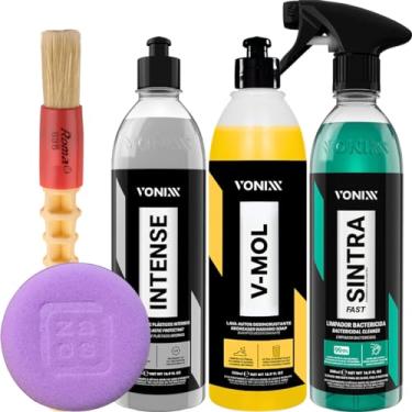 Imagem de Kit Revitalizador de Plasticos Internos Intense Shampoo Desengraxante Neutro V-Mol Limpador Sintra Fast Vonixx