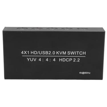 Imagem de Switch KVMde 4 Portas 4K 60Hz, USB 2.0, Ajuste Automático,10/8/7/XP, OS X, Linux,OS, TV Box, PC