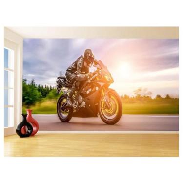Imagem de Papel De Parede 3D Moto Esporte Viagem Estrada 3,5M Bkm55 - Você Decor