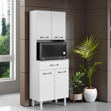 Imagem de Paneleiro 4 Portas 1 Gaveta Balli Aramóveis - Branco