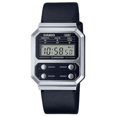 Imagem de Casio Relógio digital masculino vintage Collection, Preto/prata, A100WEL-1AEF-AMZUK