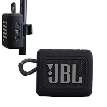Imagem de Hermitshell Estojo de transporte de silicone de substituição para alto-falante Bluetooth portátil JBL Go 3 (preto 2)