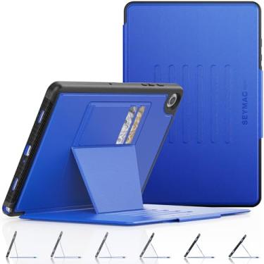 Imagem de SEYMAC stock Capa para tablet Samsung Galaxy Tab A9+ Plus 5G de 11 polegadas, capa inteligente de hibernação automática com suporte magnético multiângulos, capa com compartimento para cartão para