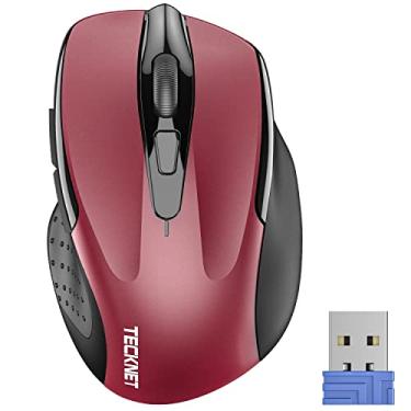 Imagem de TECKNET Mouse sem fio, mouse óptico ergonômico de 2,4 G, mouse de computador para laptop, PC, computador, Chromebook, notebook, 6 botões, vida útil da bateria de 24 meses, 4000 DPI, 6 níveis de ajuste