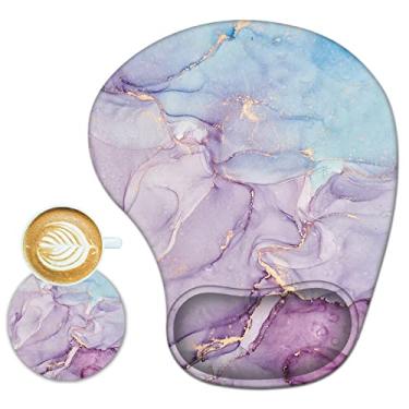 Imagem de ARTSO Mouse pad ergonômico com suporte de pulso gel mouse pad descanso de pulso, base de poliuretano antiderrapante mousepad confortável para escritório, casa, trabalho, estudo, alívio da dor e