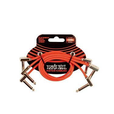 Imagem de Ernie Ball 12 inch Flat Ribbon Patch Cable 3-Pack - Red