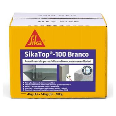 Imagem de Sika - Revestimento Impermeabilizante - SikaTop-100 branco - Concreto, argamassa e alvenaria - Cx 18Kg