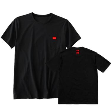 Imagem de Camiseta estampada RM Kim Tae Hyung Jungkook Love Yourself World Tour Star Style algodão gola redonda manga curta, 1 preto, G